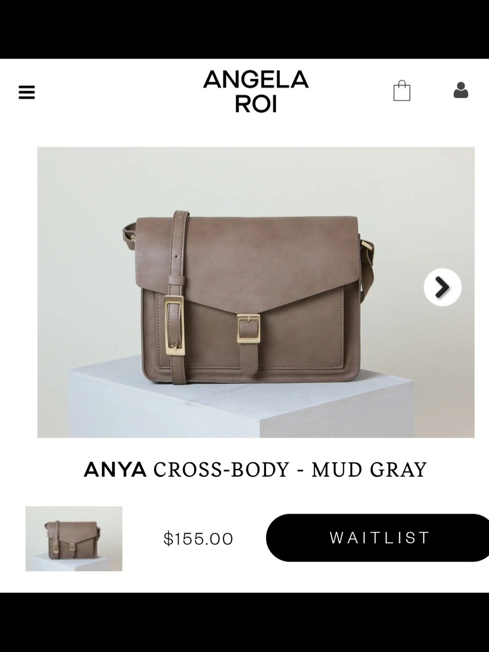 Angela Roi Anya Crossbody Bag in Mud Gray Taupe